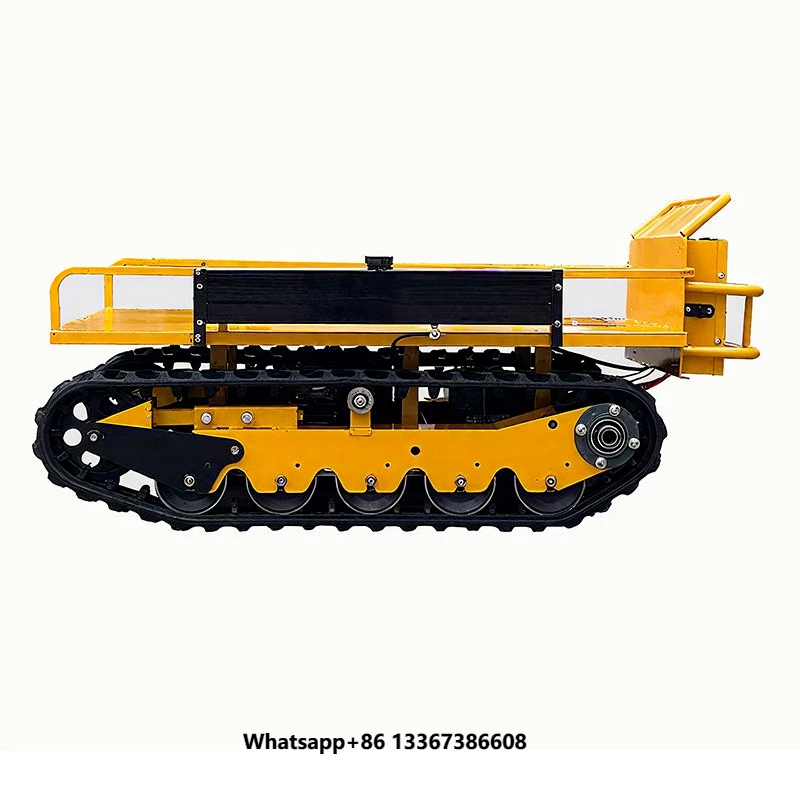 Transporter Chassis Vehicle Track Dumper Crawler Carrier Dumper  Mini Small Rubber Tracked Carrier Electric Remote