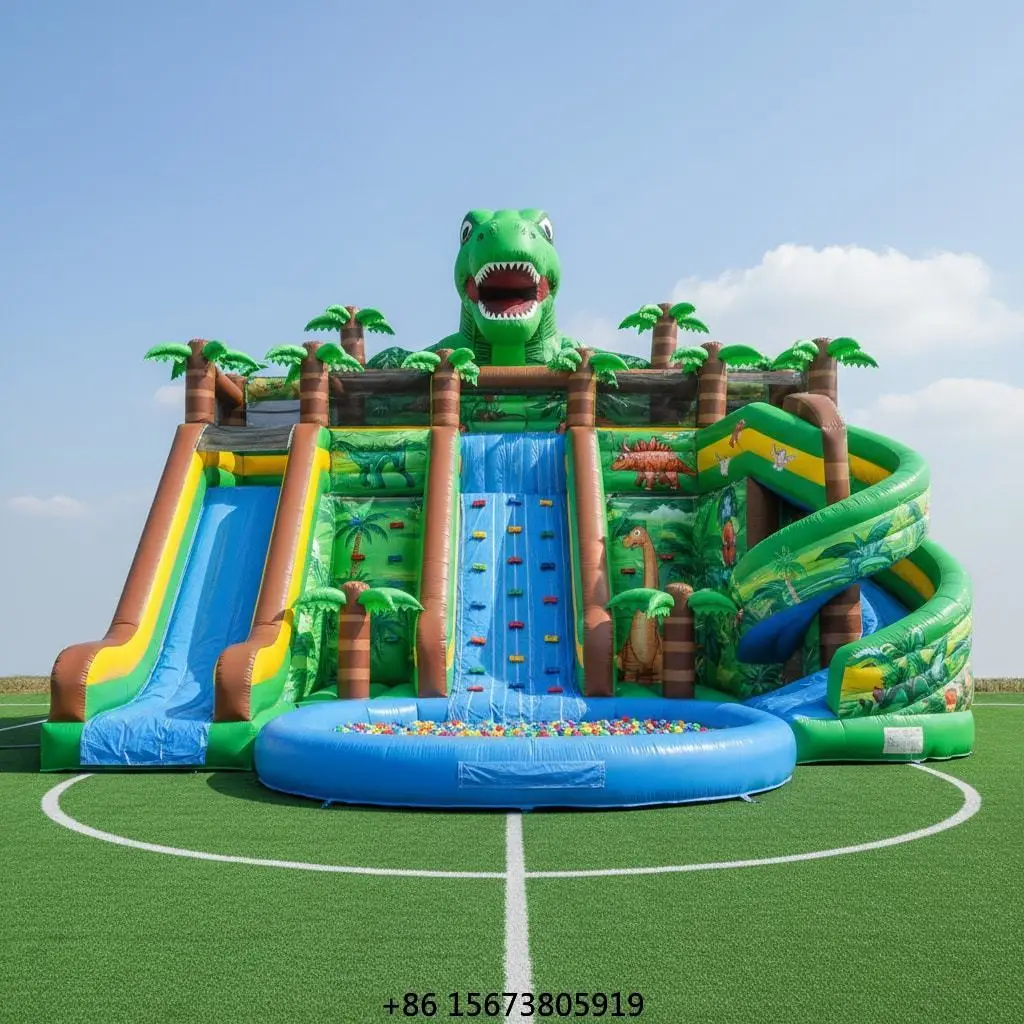 Large Bounce House Inflatable Castle Theme Park Bouncy Castle Climbing Sliding Heavy Duty Inflatable Playground Amusement Park