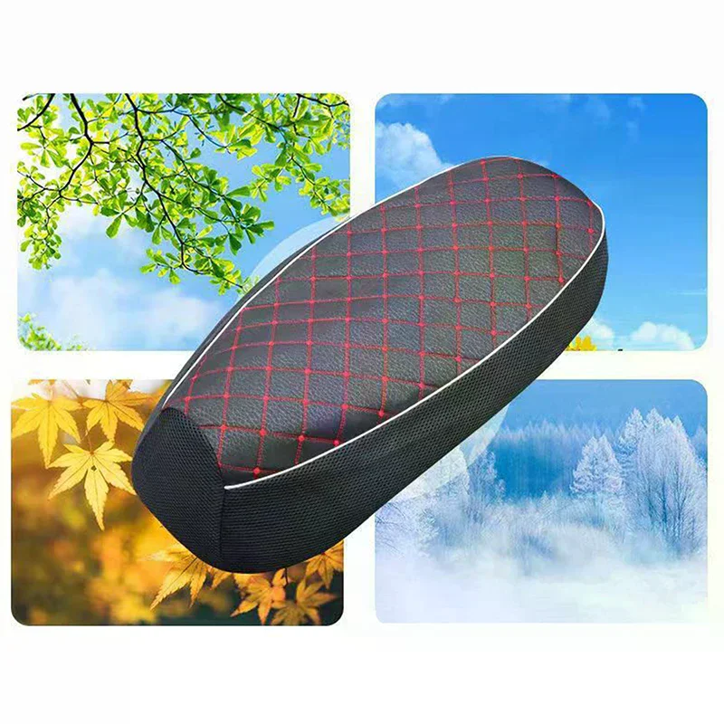 

Motorcycle Seat Cover PU Leather Seat Motor Mesh Breathable Waterproof Scooter Seats Cushion Sunproof Pad Cushion Seat Cover