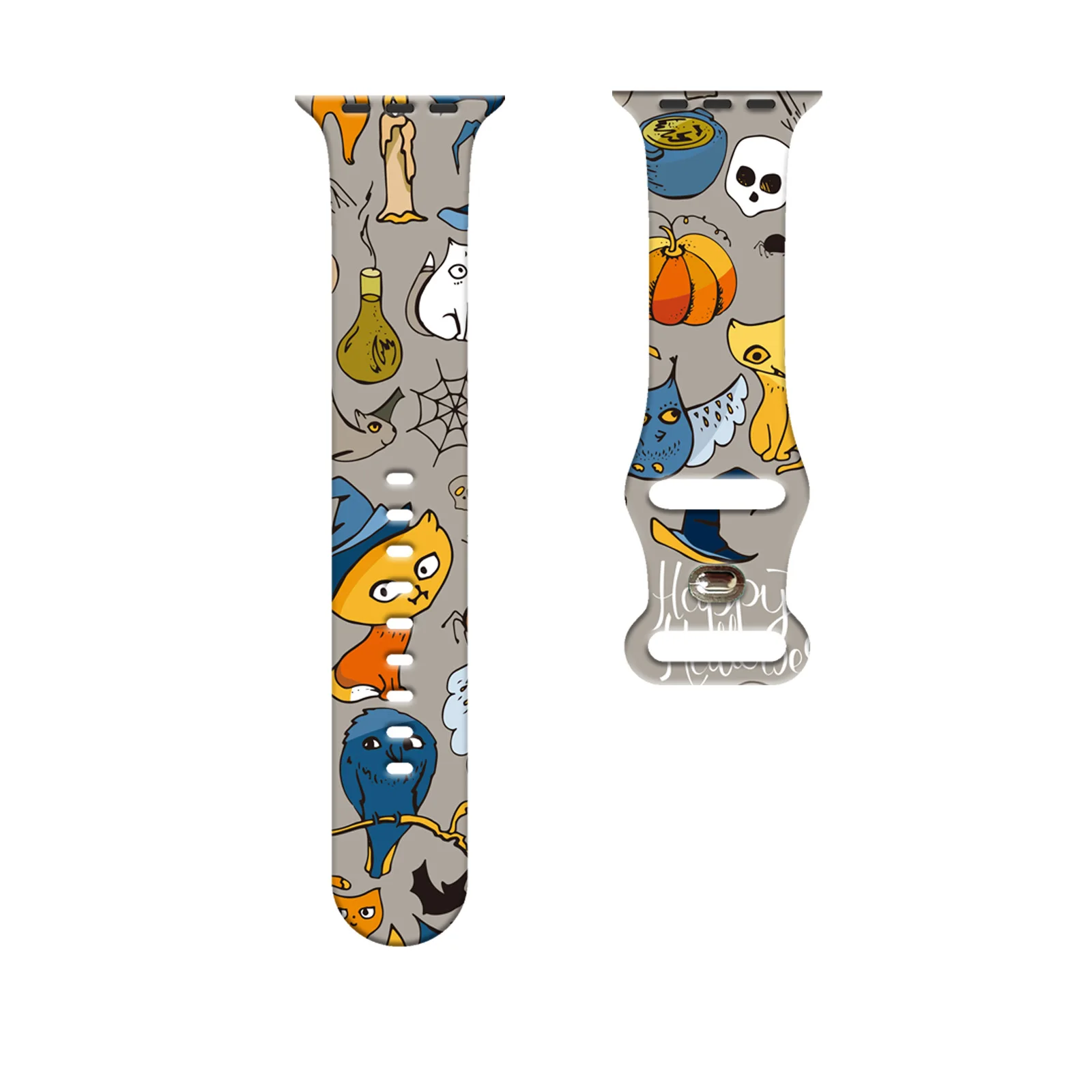 

Cartoon Monster Print Strap for Apple Watch 11 10 9 8 Silicone Band Replaceable Bracelet for iWatch 46mm 44mm 42mm41mm Watchband