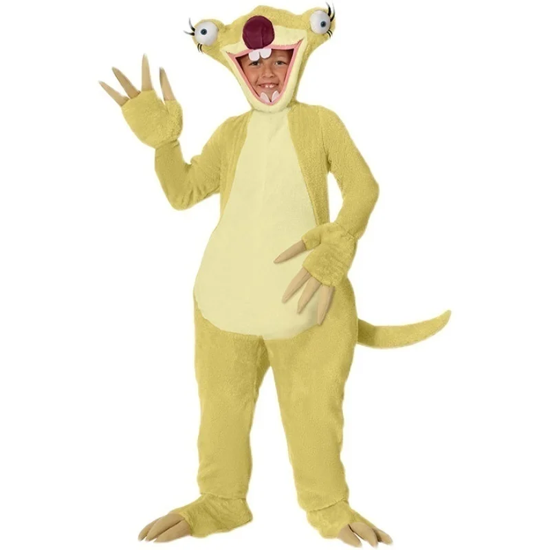 Costume di Halloween Performance sul palco Costume da personaggio del film Cosplay "Ice Age" Costume bradipo Sid abbigliamento per bambini