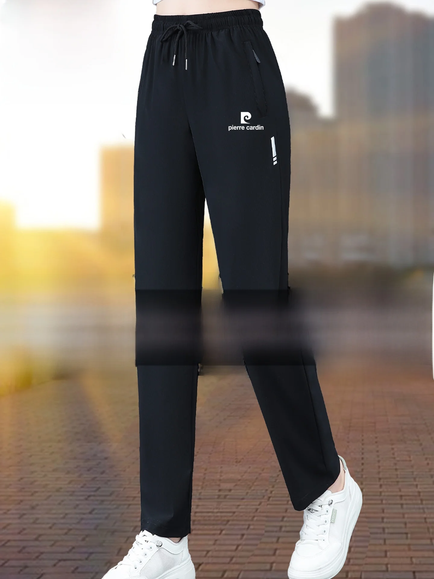 

Pierre Cardin Ice Silk Casual Pants Women's Summer 2026 Loose Large Size Bla Straight Cut Qui Dry Sports Pants