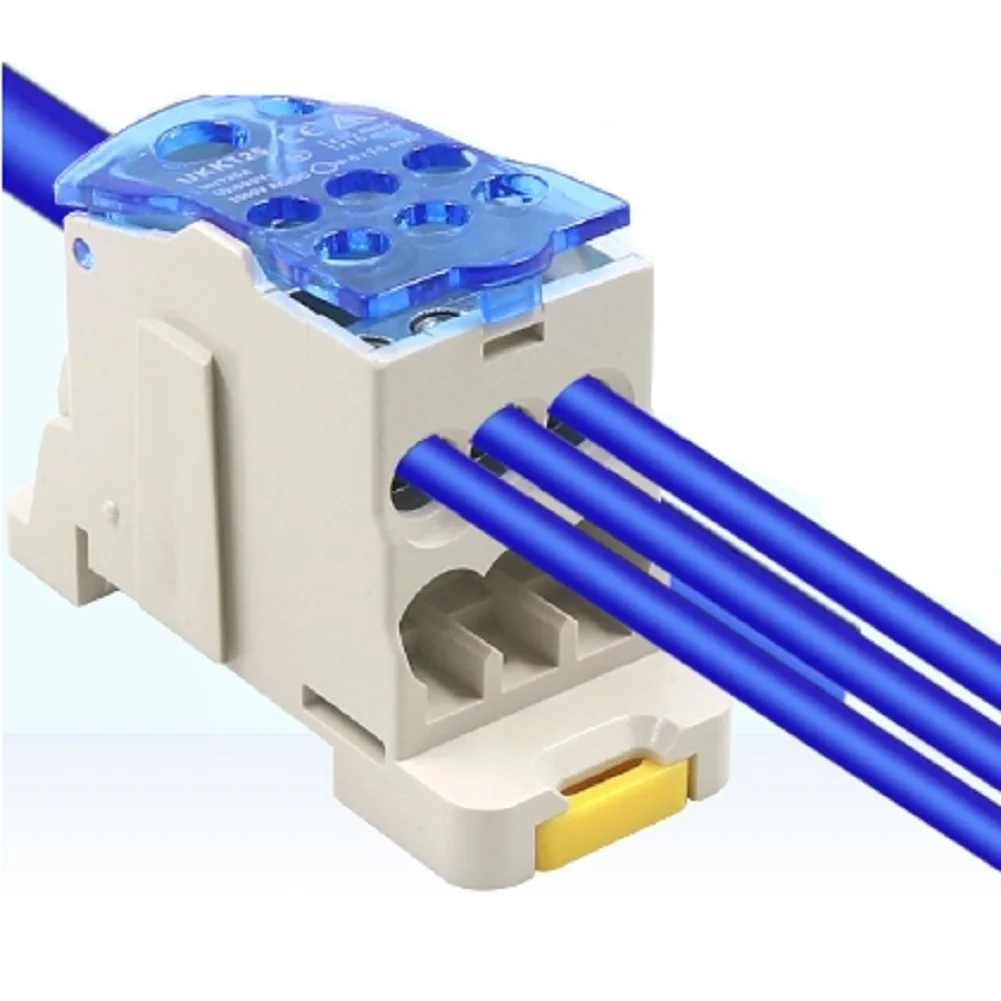 UKK80A Electrical Power Distribution Junction Box Split Terminal Block with 1 Inlet 6 Outlets for Din Rail Mount AC 690V 80A