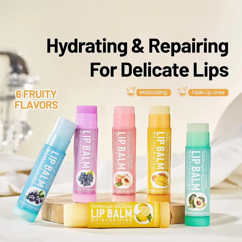 مجموعة بلسم الشفاه بنكهة الفاكهة المتنوعة مكونة من 6 قطع - يرطب ويرطب عميق لمنع الشفاه المتشققة في الشتاء للعناية بالشفاه #2