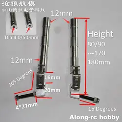 1 Pair 80 90 100 --160 180mm D4 D5 15 Degrees Main Damping Kneeling Landing Gear suitable for 3-6kg DIY Models EDF RC Plane Part