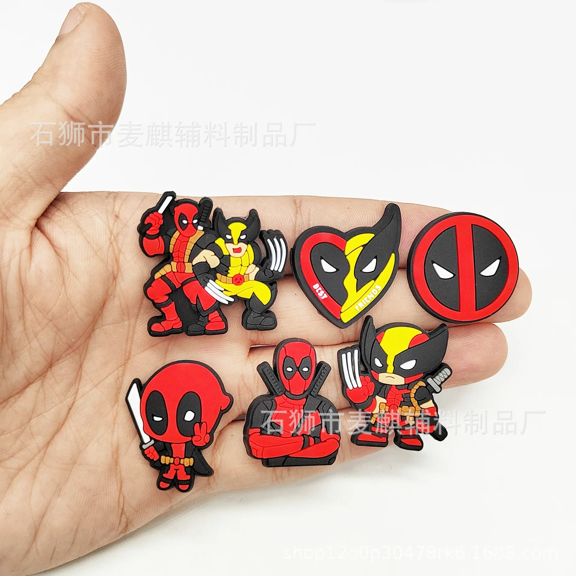 Deadpool Encantos da Sapata para Crocs Decorações, Decorações de Sapato, Sandália Decorar, Acessórios DIY, Kids Gifts, Hot, 9Pcs por Conjunto