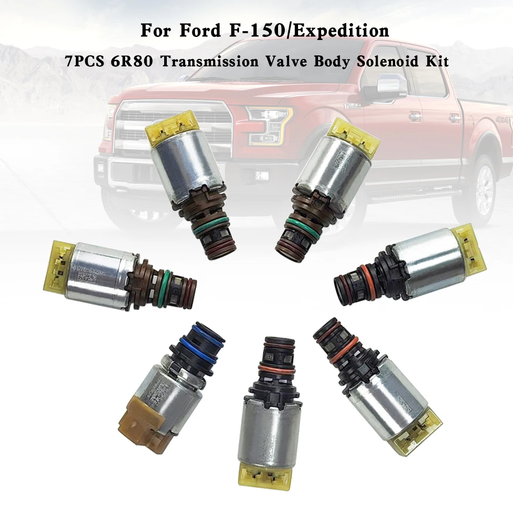 Areyourshop 7PCS 6R80 Transmission Valve Body Solenoid Kit For Ford F-150/Expedition