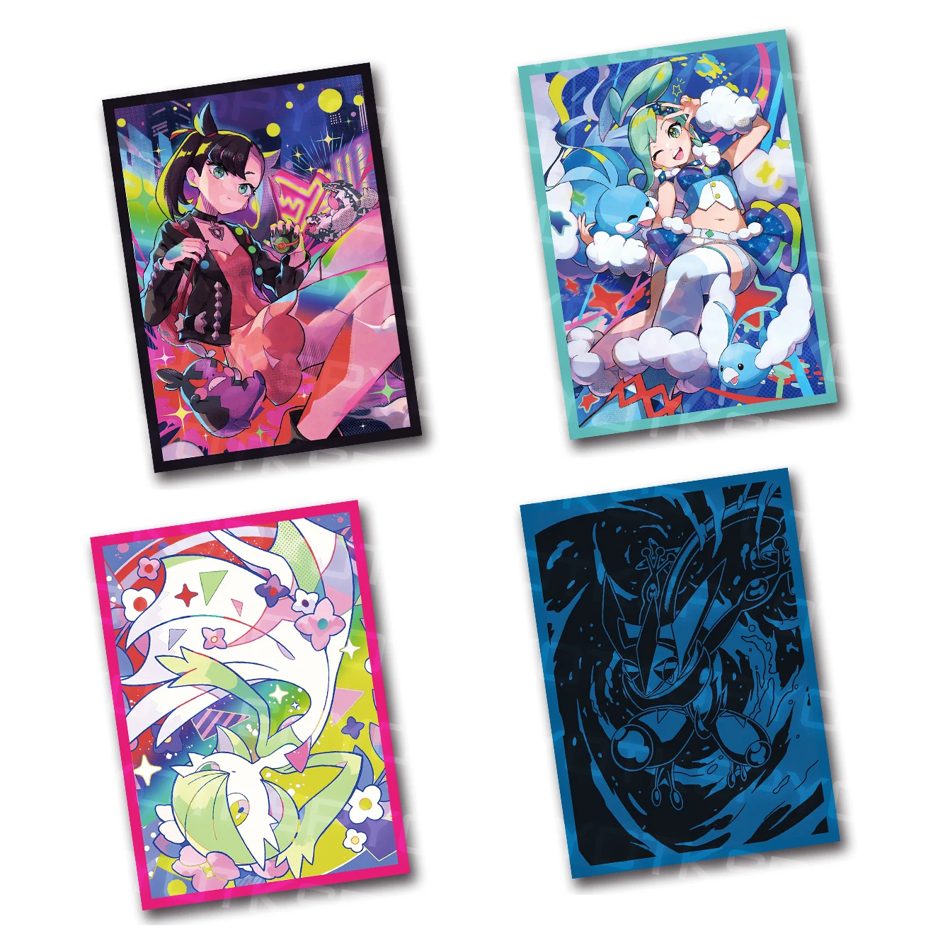 

60 шт. PTCG рукава для карт аниме PKM Greninja Gardevoir Luceo Marnie фигурки DTCG PTCG коллекционные карты блестящий защитный чехол