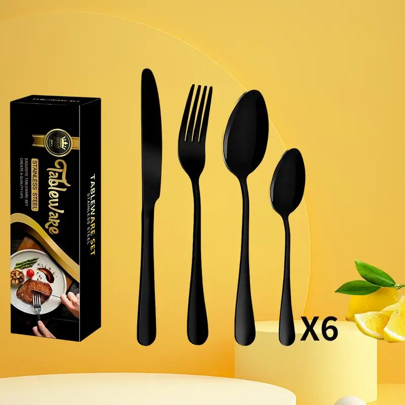 

Premium Cross-Border 1010 Stainless Steel Cutlery Set in Elegant Gift Box Set - Perfect for Gifting or Personal Use