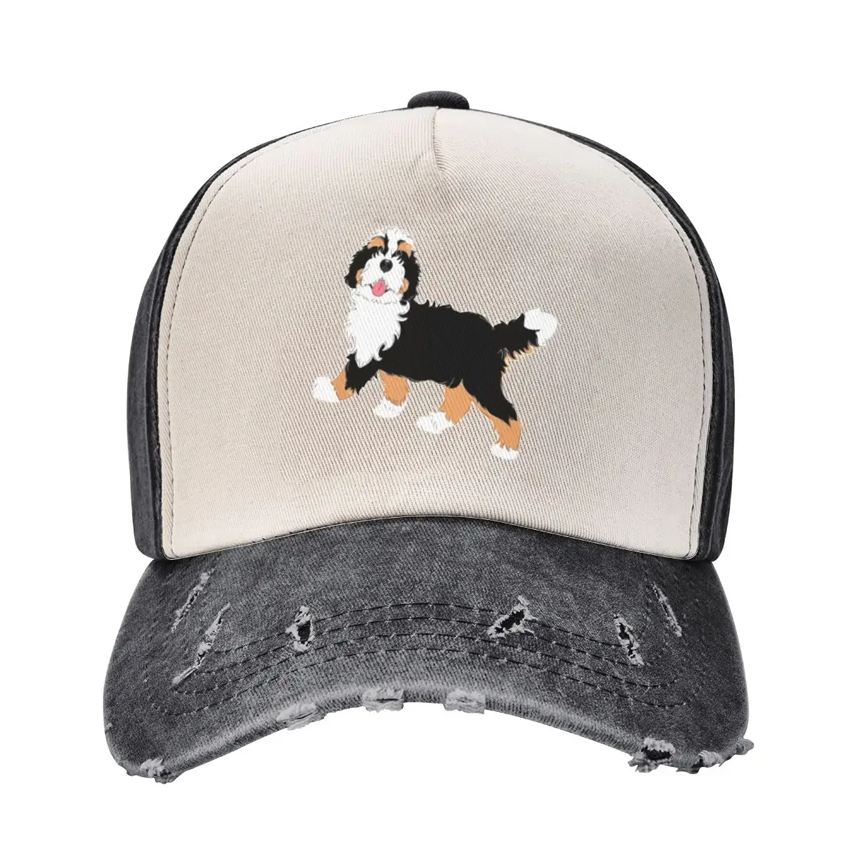 Tri Color Bernedoodle Baseball Cap Gentleman Hat Bobble Hat Women Beach Fashion Men's