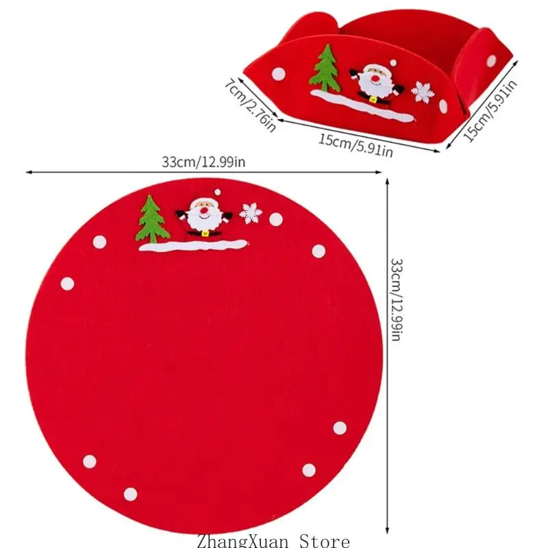 Saisonale Süßigkeitenbox aus Vliesstoff für Weihnachtsleckereien für Partytische, 3 x – Detail 6