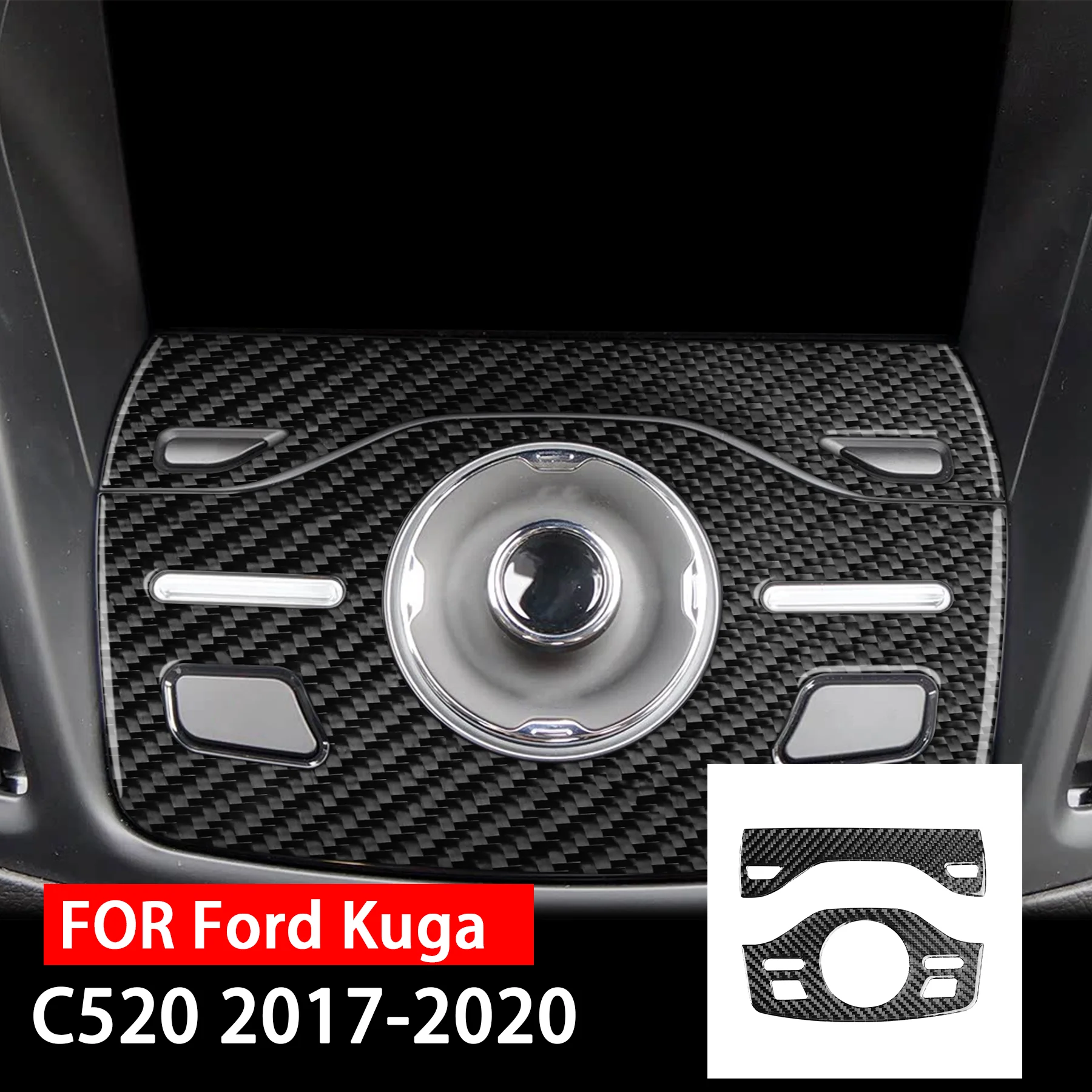 

For Ford Kuga C520 2017 2018 2019 2020 Carbon Fiber Central Control Navigation Multimedia Frame Car Interior Accessories Sticker