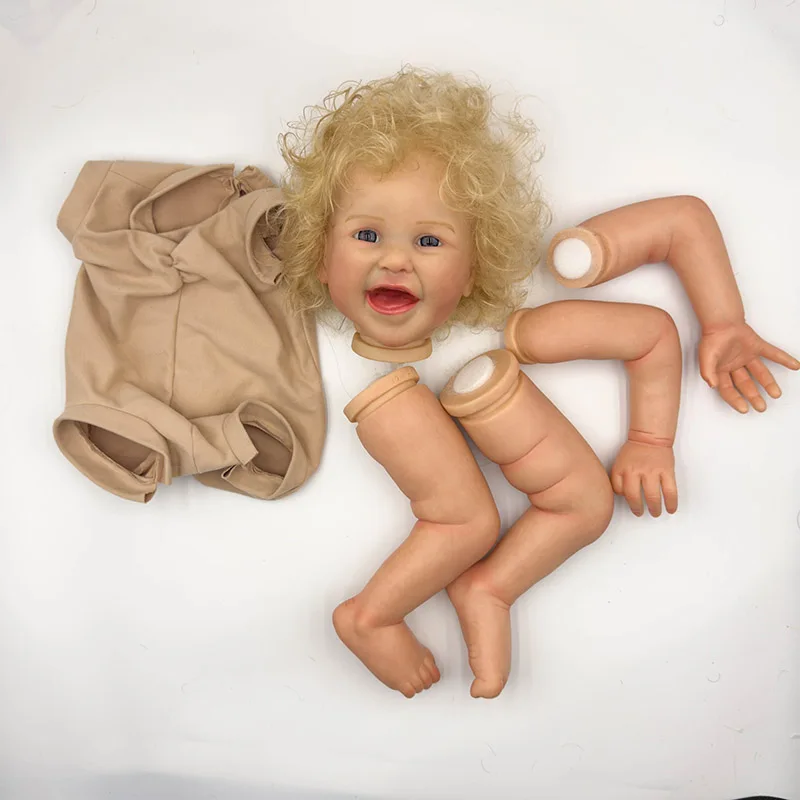 24Inch UNFINISHED Reborn Kit Judy Blone Rooted Hair Lifelike Painted Doll Kit Doll DIY Parts