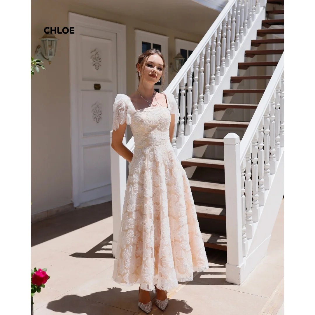 

Sleeveless Evening Dress Woman Line A Prom Dresses 2025 Luxury Ball Dress Custom Made Square Collar Robe De Cocktail Femme Party