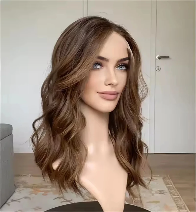 أفضل شعر عذراء صيني تسليط الضوء على شعر مستعار شعر الإنسان HD 13x4 أعلى الدانتيل شعر مستعار أمامي قاعدة بنية مع شقراء مختلطة غلويليس الباروكات الإناث