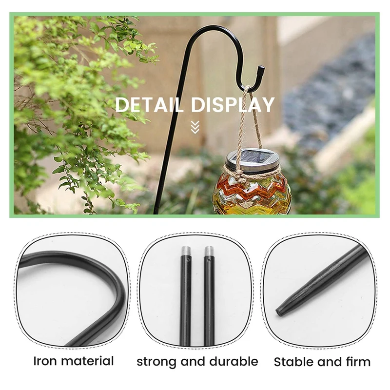 RM-Shepherd Hooks Rust Resistant Garden Stake Outdoor Metal Plant Stand Hanger Bird Feeder Pole