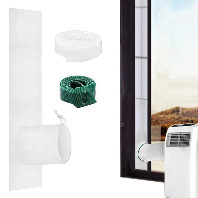 A98G-Kit de sellado de ventana de aire acondicionado portátil, cubierta inclinada, paño de salida de aire acondicionado para ventana
