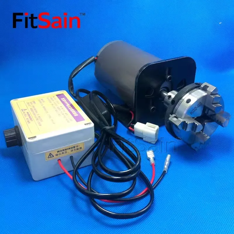 FitSain - DC 220V 280 watt 3800 rpm lathe motor table drill self centering 50/63 four jaw chuck