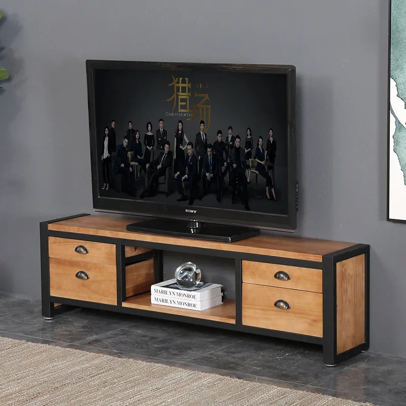Double-layer solid wood coffee table household multi-functional tea table bedroom floor-to-ceiling coffee table TV cabinet