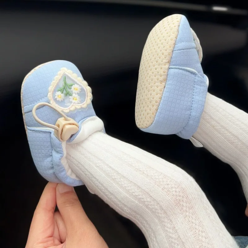 

Spring Baby Girl Infant Pre Walker Shoes Lace Princess Soft Sole First Walking Shoes with Stay on Design for Newborn