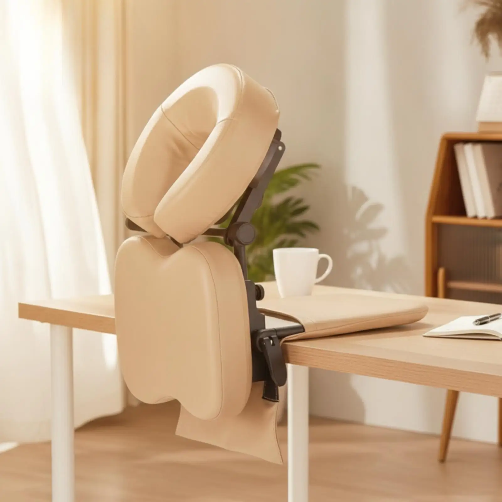Compact Desk Massage Stand with Face Rest Cradle for Relaxing Prone Position in Office or Study Room