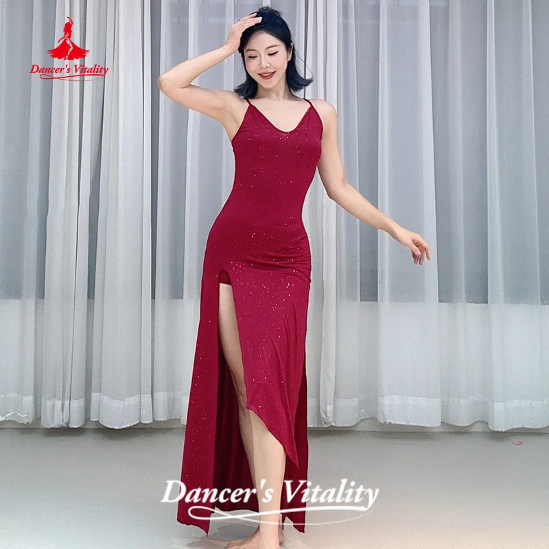 

Костюм танцовщицы живота для женщин, сексуальное утягивающее винно-красное платье для взрослых, восточные тренировочные платья для танца живота, жизненность танцовщицы