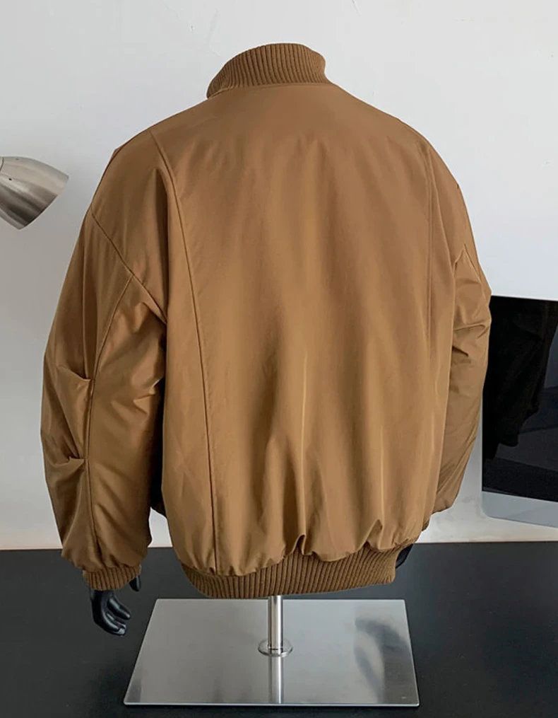 韓国ファッション冬ジャケットメンズカジュアル綿入りジャケットストリートウェアスリムフィットかさばらないスタイリッシュなボンバージャケット保温トレンド