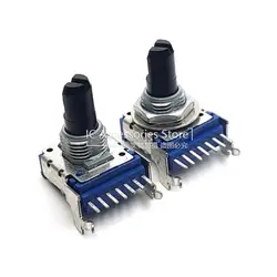 2PCS RK14 Type A10K B20K Single Row 7-Pin A103 B203 Volume Potentiometer D Shaft Length 15MM