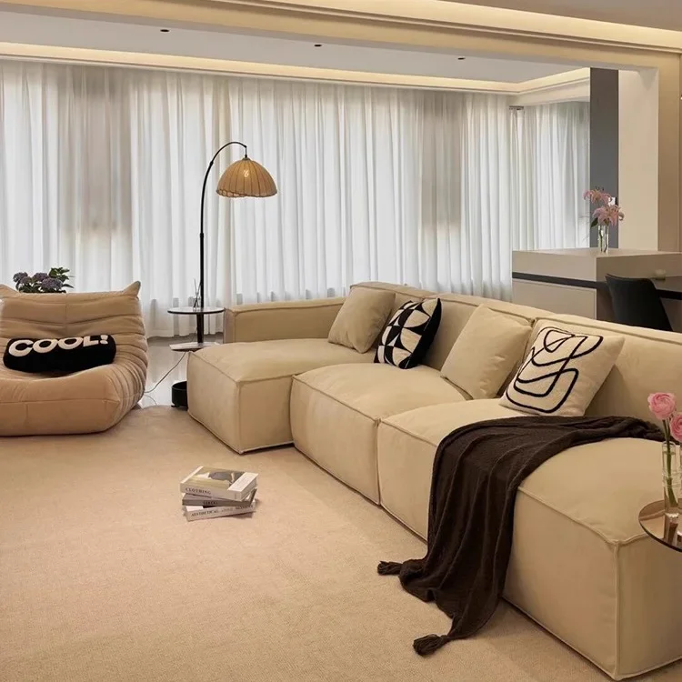 High-end sofa living room 2025 new compressible matte cloth