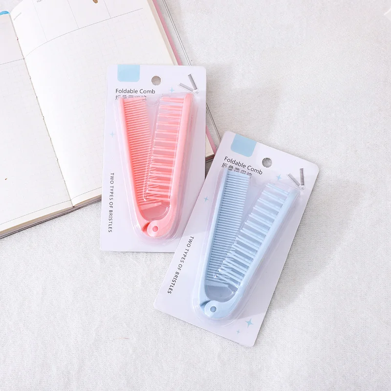 1pc Mini Baby Girls Hairbrush Cute Cartoon Bear Bunny Puppy Hair Comb Small Portable Fold Kids Girl Hair Brush Hair Accessories