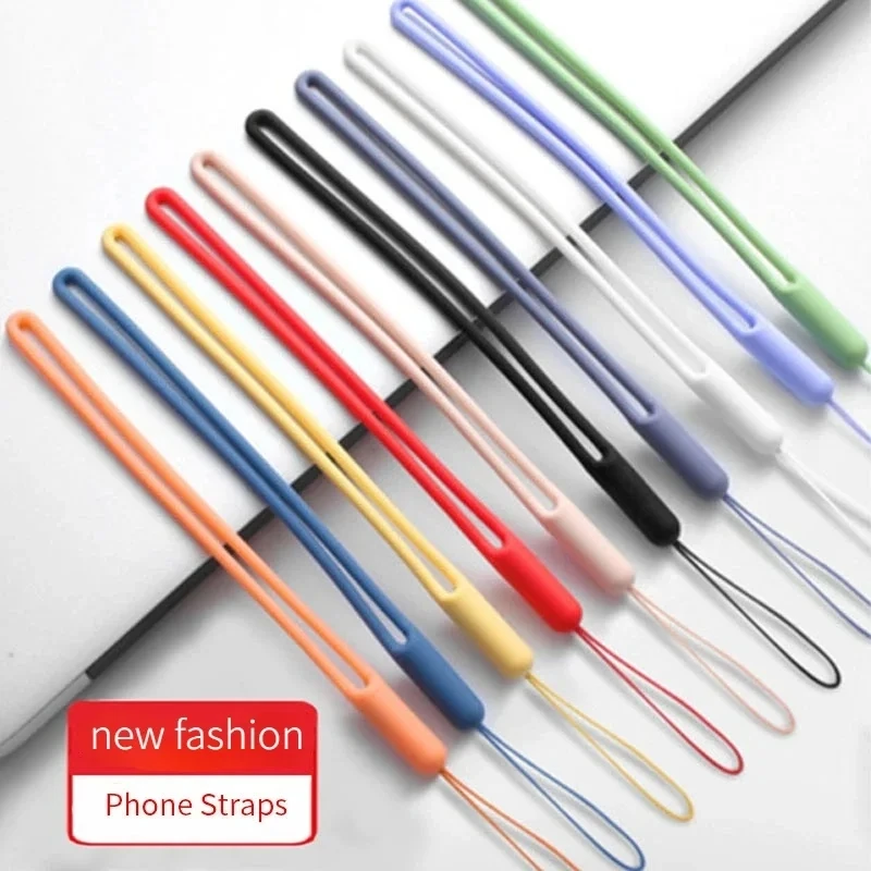 Silicone Wrist Straps Mobile Phone Strap Charms Cute Lanyards for Iphone Strap Camera Keys Cord Lanyard Key Chains Hanging Rope