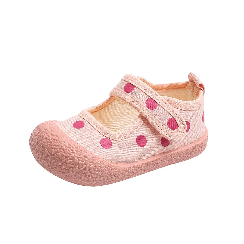 Soft-sole Children Canvas Shoes Baby Girls Sneakers Toddler Casual Sport Shoes Kindergarten Kids Anticollision toe Leisure shoe