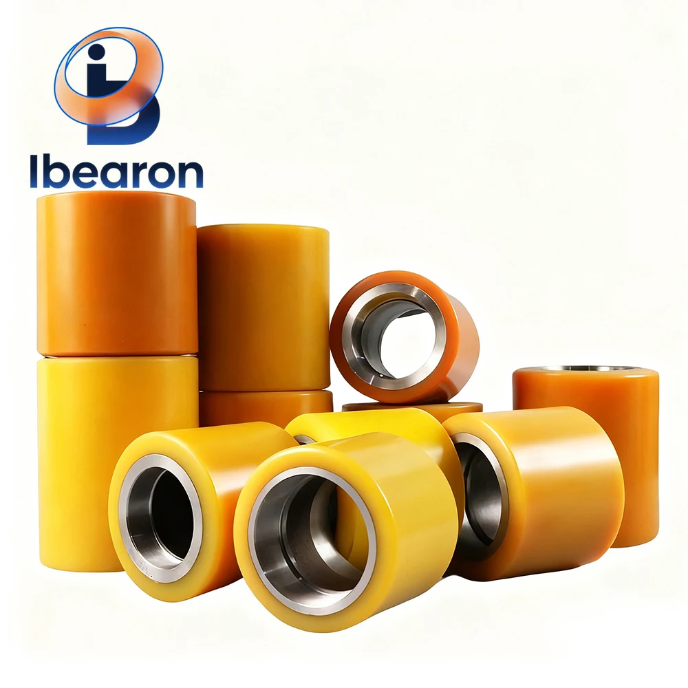 

1PCS Heavy-Duty Enhanced PU Iron Core Forklift Casters 80x60mm 80x70mm - Super Wear-Resistant, Quiet, for Electric Forklifts