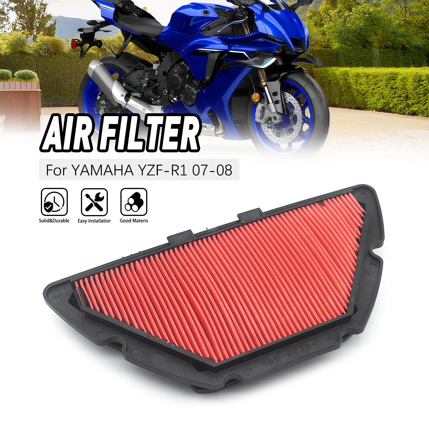 

Motorcycle Engine Air Filter Cleaner Air Intake Filter Element For Yamaha YZF-R1 YZF 07 08 R1 YZFR1 2007 2008