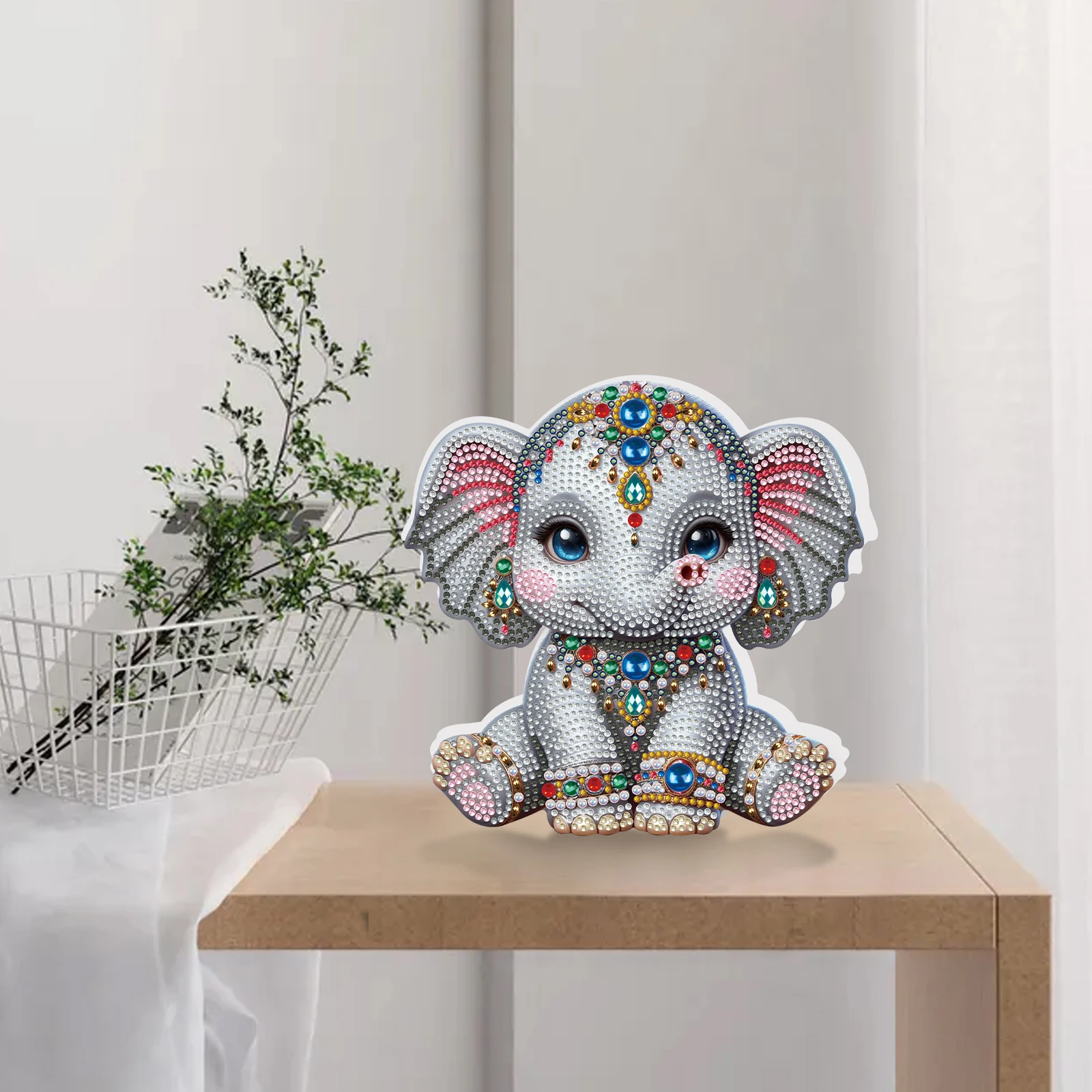 Tabletop Special Shape Diamond Art Painting Kits for Adults,Cute Elephant Thickening DIY Crafts Home Office Tabletop Decor Gift view 5