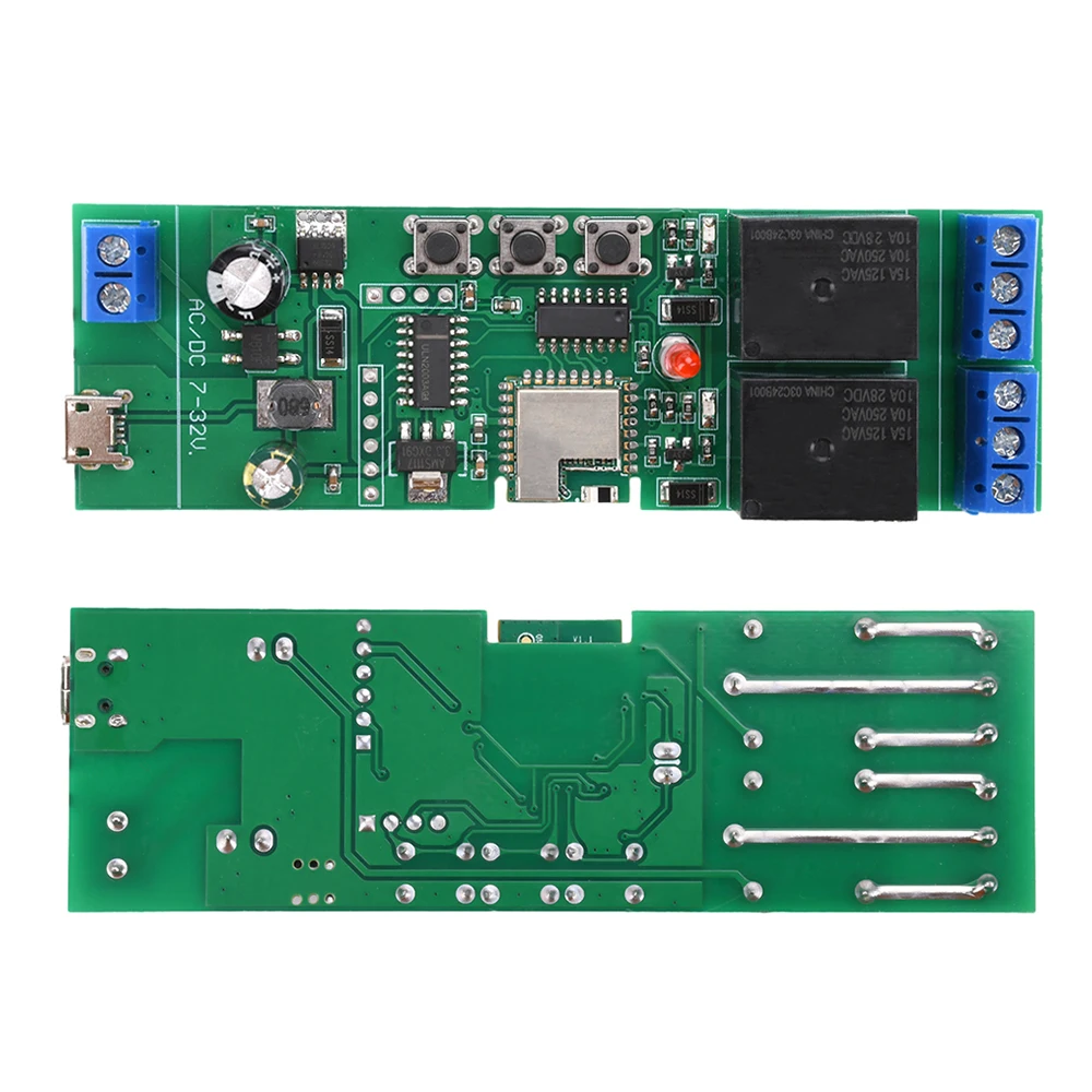 USB 5 В/DC7-32 В 2-канальный Micro Link APP Bluetooth WIFI модуль релейного переключателя дистанционного управления Интерфейс Type-C 2,4 ГГц