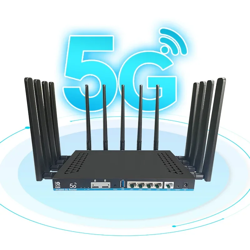 Popular 5G WiFi Router with SIM Card Slot Outdoor Dual Band AX3000 Mesh Network Industrial Grade 4G LTE CPE OpenWRT Firmware