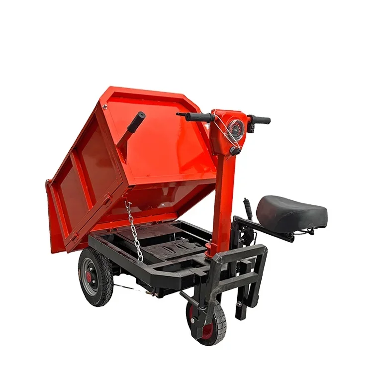 Shanqian High Quality Battery Hand Push Dump Cart Powered Dump-overland Carts Garden Trolley For Construction Site