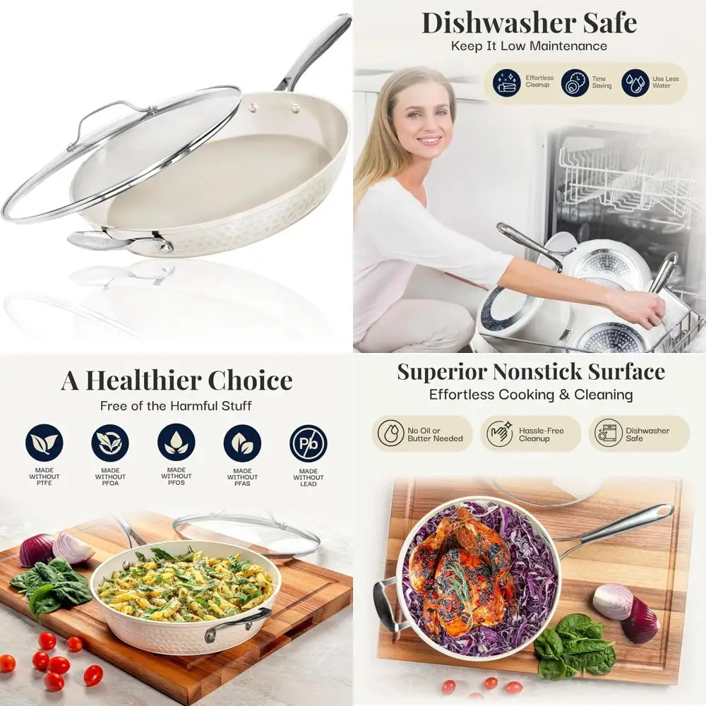 

Extra Large Nonstick Frying Pan 14 Inch - Cooks Family Meals, Safe & Healthy, Ideal for Everyday Use