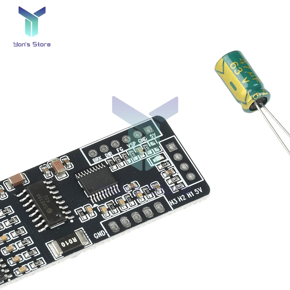 DC 7-40V 4A 24W Max BLDC Small Power Hall Three-phase DC Brushless Motor Drive Board Speed Regulator Driver