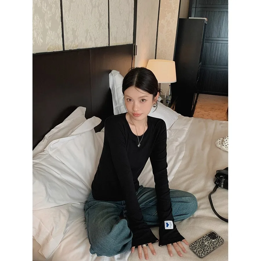 

Футболки с длинными рукавами на молнии, женские весенние девушки с завязкой на талии, плиссированный воротник, городская девушка, художественная, молодежная, женская, гладкая, многослойная