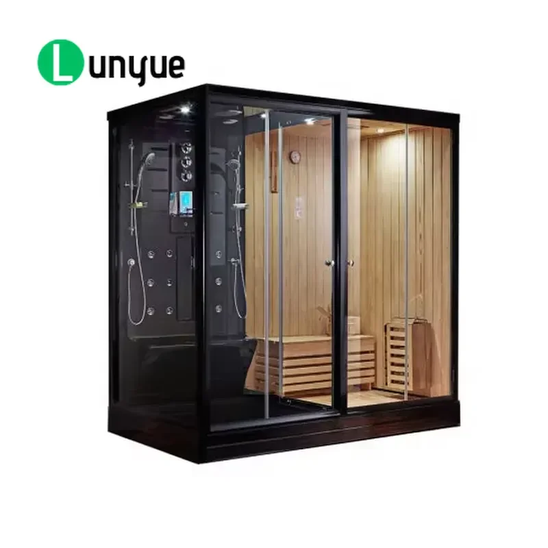 New Design Dry Steam Sauna Combined with Wet Steam Room Home Spa Bath House Relaxation Wellness