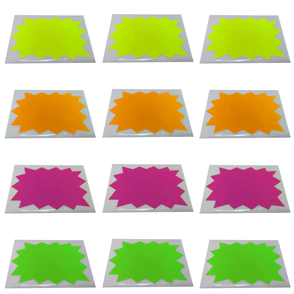 ملصقات لاصقة فارغة ملصقات الأسعار الفلورسنت الشارات لسوبر ماركت متجر بيع بالتجزئة المرآب بيع ملف مجلد التسمية