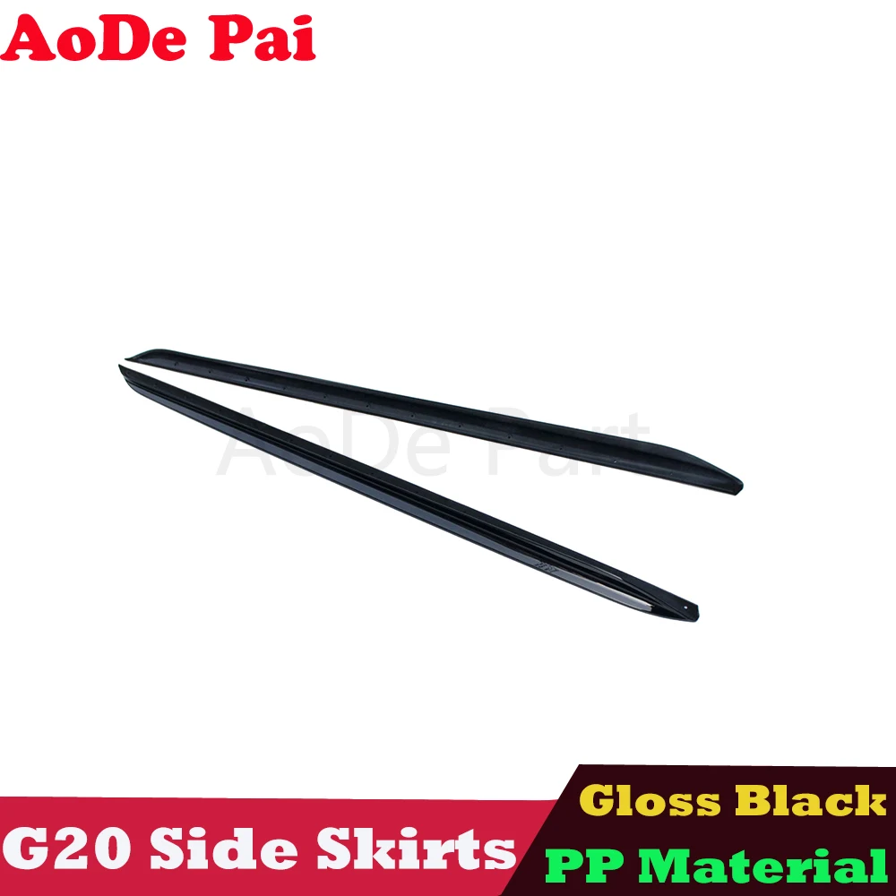 Gloss Black PP Plastic Material Side Skirts Extension For BMW 3 Series G20 G21 2018+ 318i 320i 330i