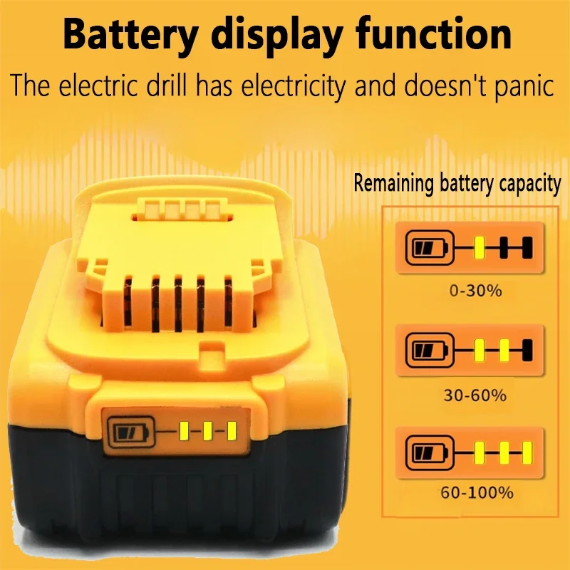 100% originální 20V 12Ah MAX baterie náhrada za elektrické nářadí DeWalt DCB184 DCB181 DCB182 DCB200. Baterie pro elektrické nářadí - náhled 3