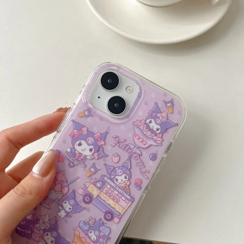 لطيف كعكة الفراولة مرحبا كيتي الدب لينة سيليكون جراب هاتف آيفون 13 14 15 16 برو ماكس الكرتون جميل Kuromi الغطاء الخلفي #5
