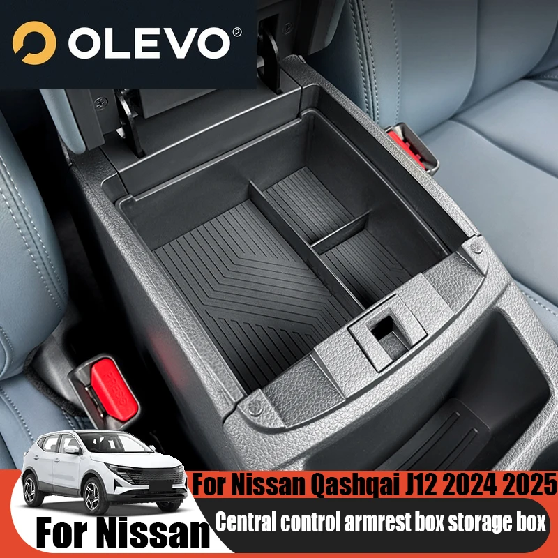New For Nissan Qashqai J12 2024 2025 central control armrest box storage box car storage supplies accessories partitioned storag