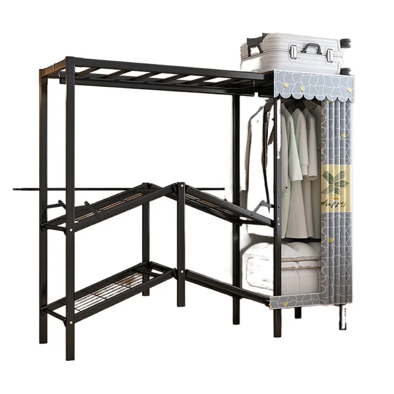 

Wardrobe Home Bedroom Folding Simple Cloth Rental Room Strong and Durable Steel Frame Storage Wardrobe