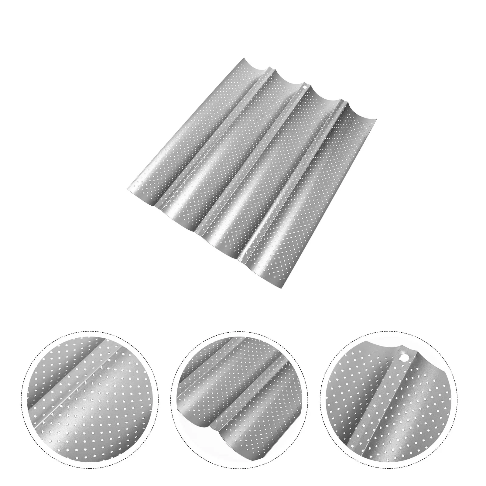 

Bakeware Professional-looking French Bread Baguette Baking Pan Forms Grill Heat-resistant Carbon Steel Baker