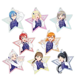 Charm Anime Fans Gifts Love Live! Superstar HD Figurel Star shape Acrylic Keychain Shibuya Kanon Tang Keke Arashi About 6cm
